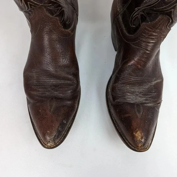 Laredo Vintage Mens 10 D Leather Western Cowboy Boots  Pointed Toe Embroidered - Picture 3 of 16